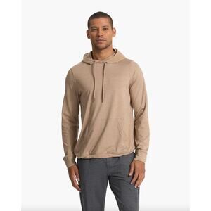Vuori Sunday Element Hoodie Pullover Mens Small Camel Heather Drawstring Hem